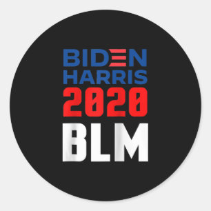 President Joe Biden Kamala Harris Democratic Black Classic Round Sticker