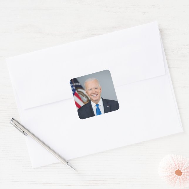 President Joe Biden Official 2021 Portrait Square Sticker (Envelope)