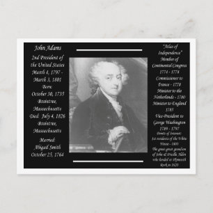 President John Adams Postcard