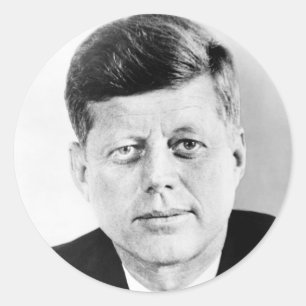President John F Kennedy Portrait Classic Round Sticker