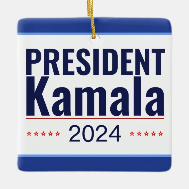 President Kamala 2024 Election Ceramic Ornament (Front)