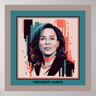 President Kamala Harris Modern Artistic Portrait Poster