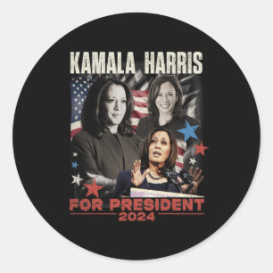 President Kamala Harris We're Not Going Back 2024  Classic Round Sticker