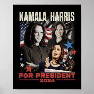 President Kamala Harris We're Not Going Back 2024 Poster