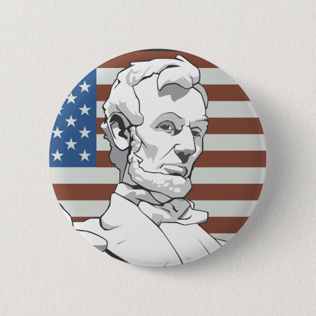President Lincoln 6 Cm Round Badge (Front)
