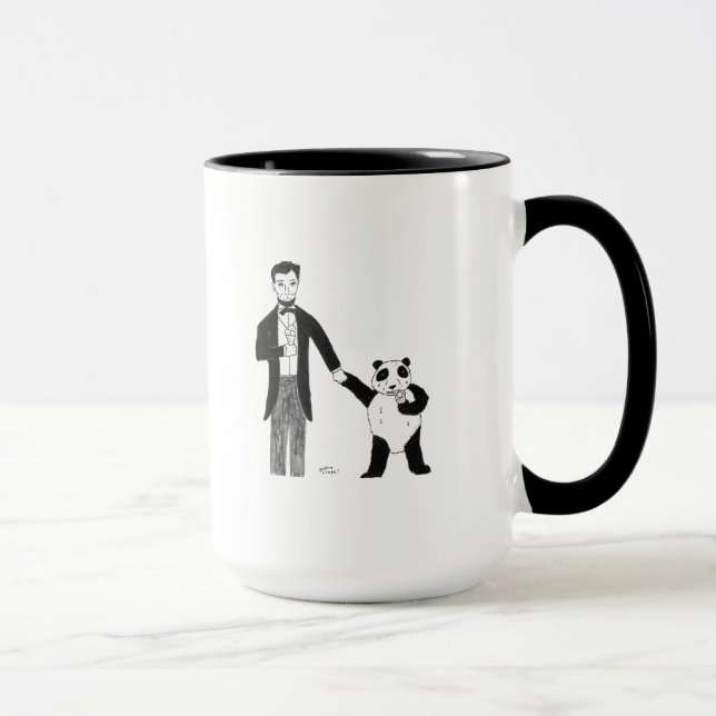 President Lincoln and a Panda Enjoy Ice Cream Mug (Right)