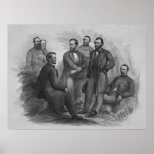 President Lincoln and His Commanders Poster