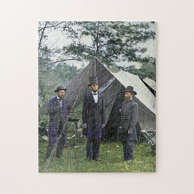 President Lincoln Antietam Maryland Colour Redux Jigsaw Puzzle (Vertical)