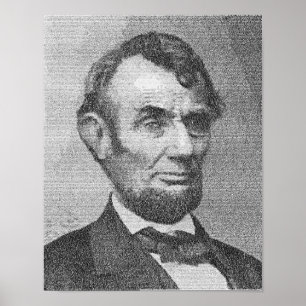 President Lincoln Render w/the Gettysburg Address Poster