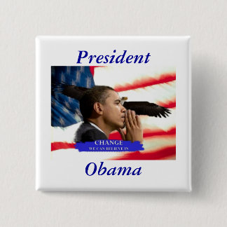 President Obama 15 Cm Square Badge