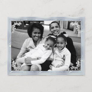 President Obama 1st Family Framed Photo Postcard