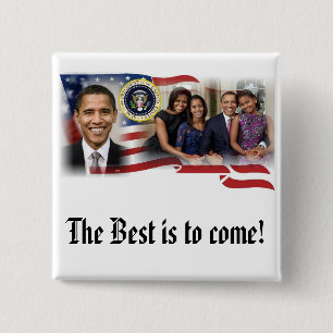 President Obama 2012 Re-election 15 Cm Square Badge