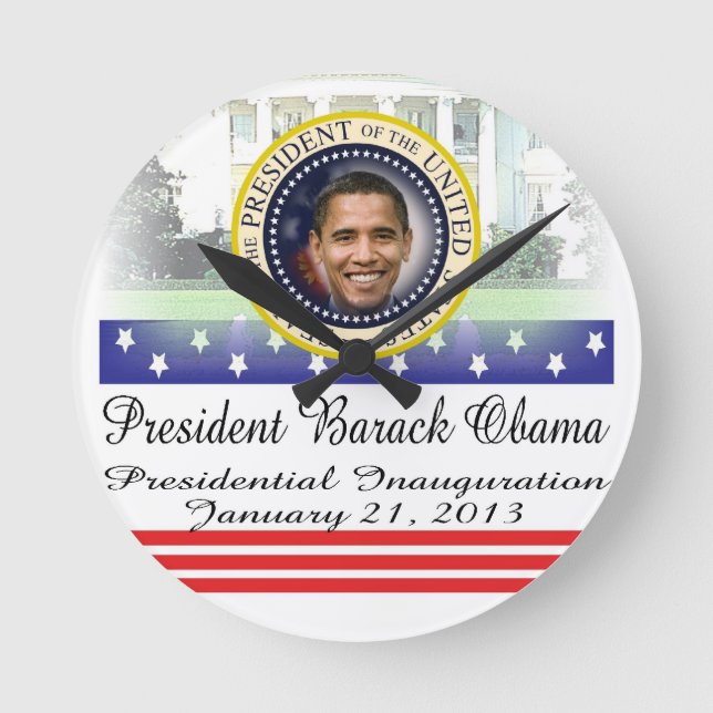 President Obama 2012 Re-election Round Clock (Front)