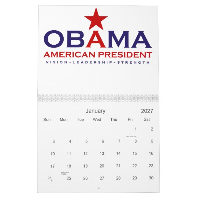 President Obama 2013 Calendar (Jan 2027)