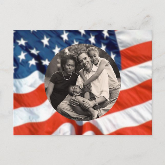 President Obama America's First Family Photo Postcard (Front)