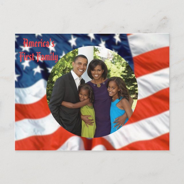 President Obama America's First Family Photo Postcard (Front)