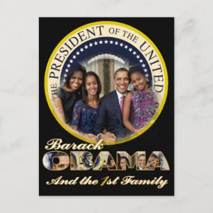 PRESIDENT OBAMA America's First Family Postcard