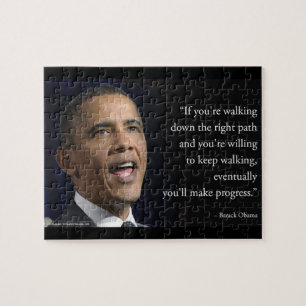 President Obama And "Make Progress" Quote  Jigsaw Puzzle
