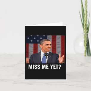 President Obama And The American Flag Funny Gift Card
