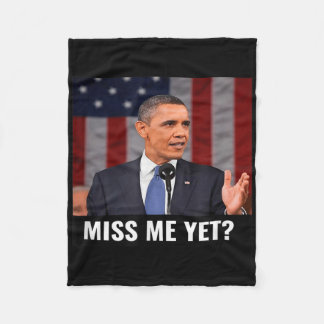 President Obama And The American Flag Funny Gift  Fleece Blanket