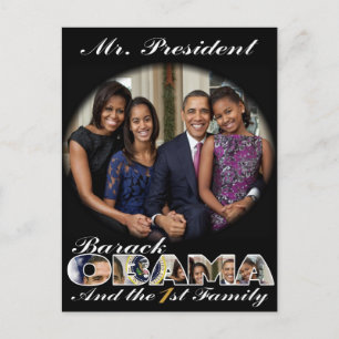 PRESIDENT OBAMA and THE FIRST FAMILY Postcard