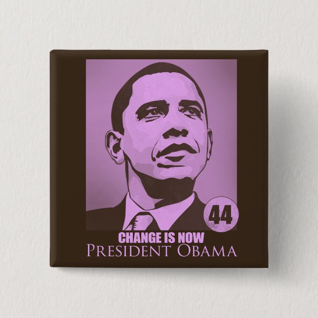 President Obama, Change is Now Pink Button (Front)