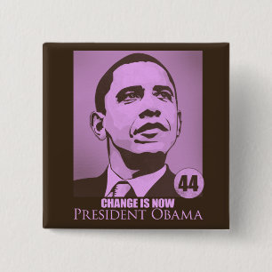 President Obama, Change is Now Pink Button