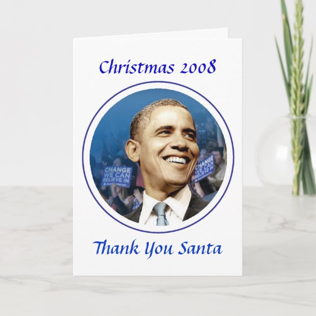 President Obama Commemorative Christmas 2008 Holiday Card (Front)