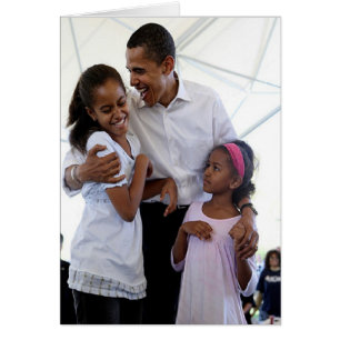 President Obama Father & Daughters Blank