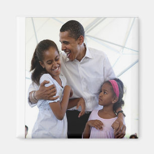 President Obama Father & Daughters Magnet