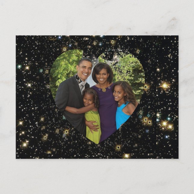 President Obama First Family Photo Postcard (Front)