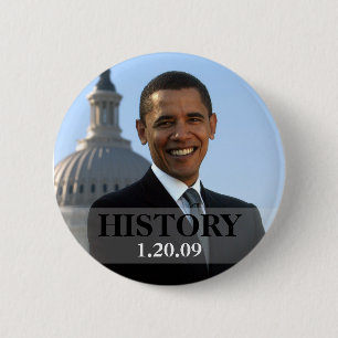 President Obama History 1/20/09 6 Cm Round Badge