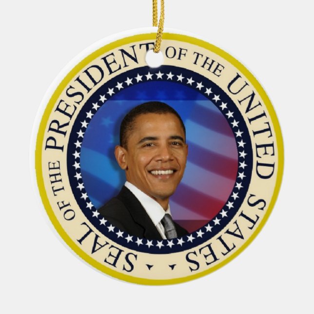 President Obama Inauguration Ball Ceramic Tree Decoration (Front)