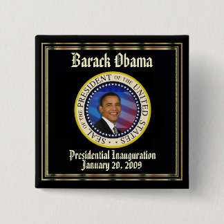 PRESIDENT OBAMA Inauguration Commemorative 15 Cm Square Badge