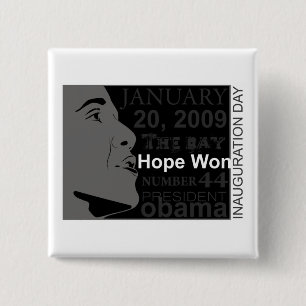 President Obama - Inauguration day 15 Cm Square Badge