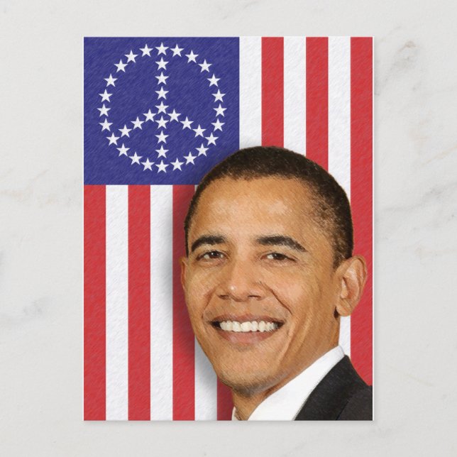 President Obama Peace Banner Postcard (Front)