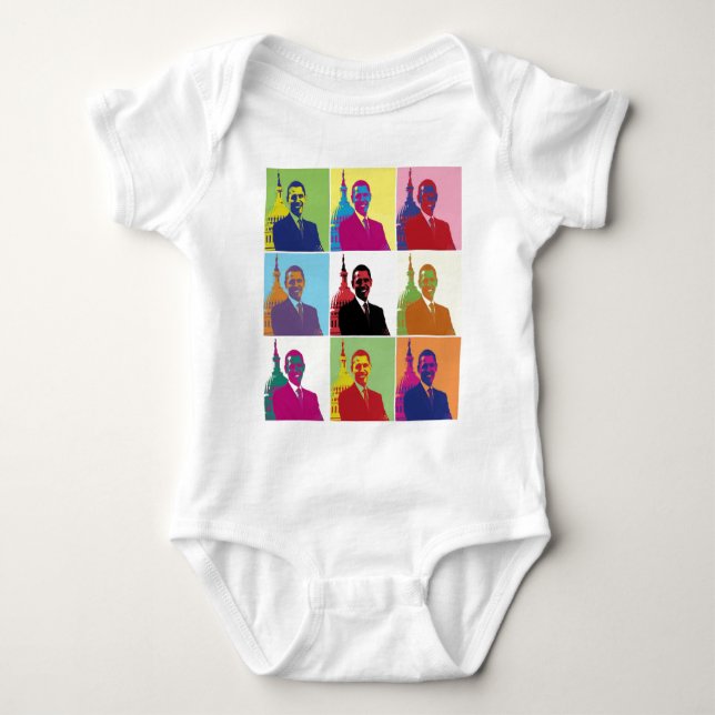 President Obama Pop Art Baby Bodysuit (Front)