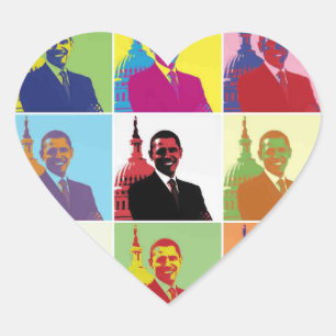 President Obama Pop Art Heart Sticker