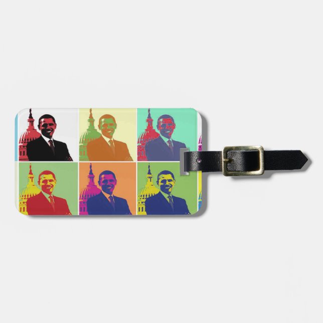 President Obama Pop Art Luggage Tag (Front Horizontal)