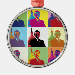 President Obama Pop Art Metal Ornament