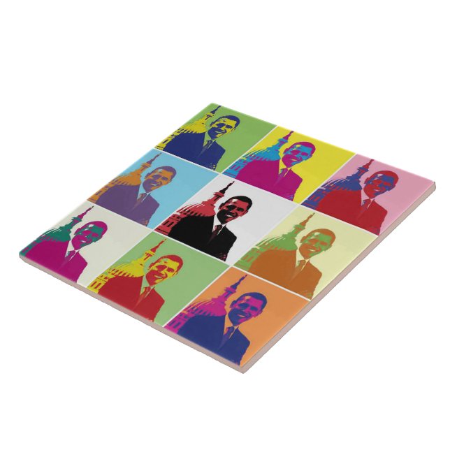 President Obama Pop Art Tile (Side)