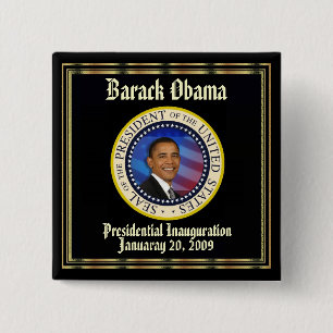 President Obama Presidential Inauguration 15 Cm Square Badge