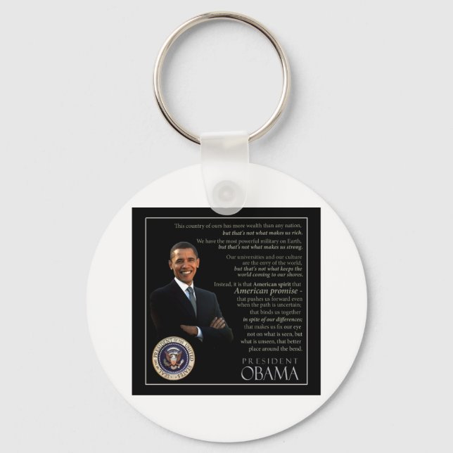 President Obama Quote Key Ring (Front)