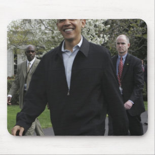President Obama walks to the basketball courst Mouse Pad