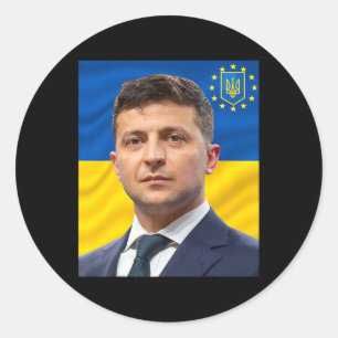 President Of Ukraine Volodymyr Zelensky - Stand Wi Classic Round Sticker