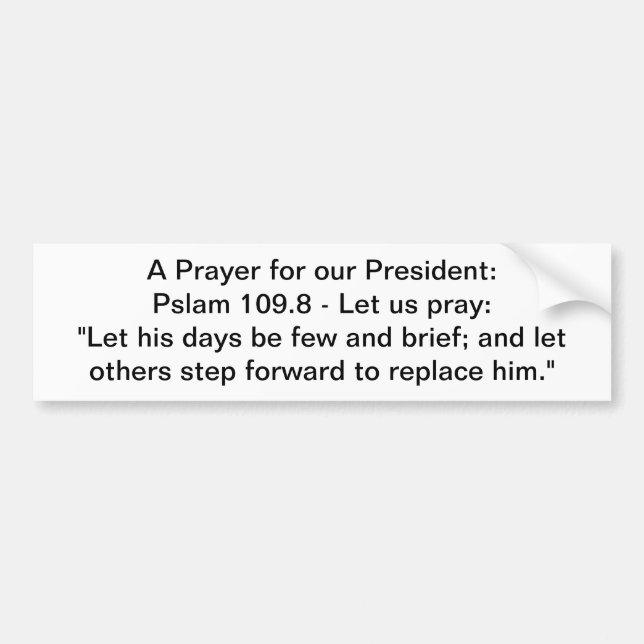 President Prayer Bumper Sticker (Front)