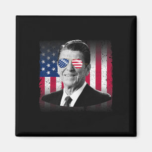 President Reagan Usa Flag Patriotic American 4th O Magnet