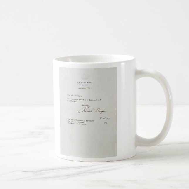President Richard M. Nixon Resignation Letter Coffee Mug (Right)