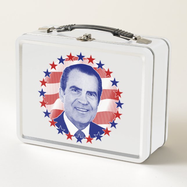 President Richard Nixon Stars and Stripes Metal Lunch Box (Front)