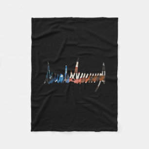 President Signature Grunge Usa Flag 4th Of July 17 Fleece Blanket